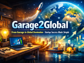Garage2Global showing a startup growing from garage to global success