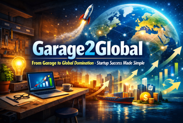 Garage2Global showing a startup growing from garage to global success