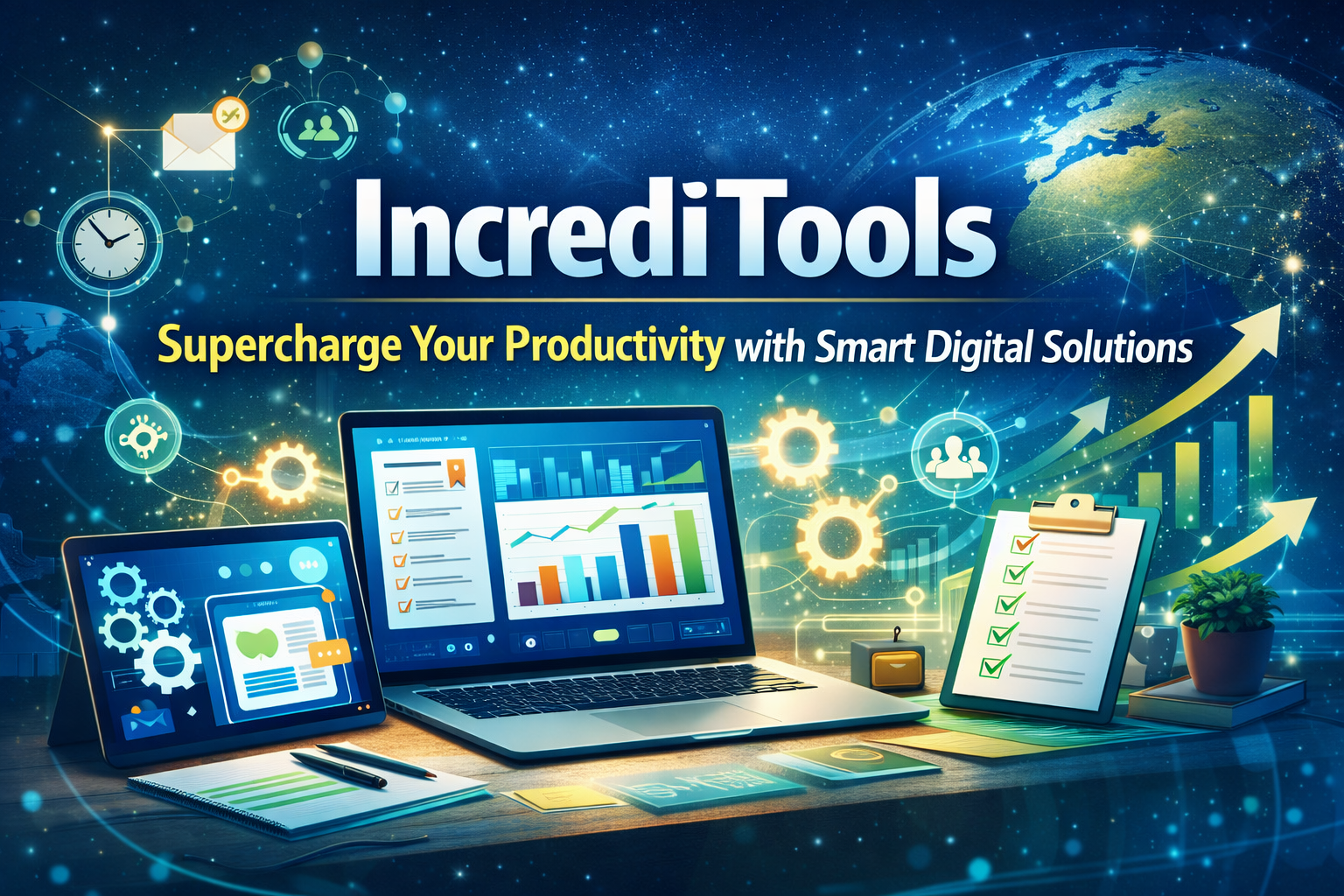 IncrediTools platform boosting productivity with task management, workflow automation, and team collaboration tools.